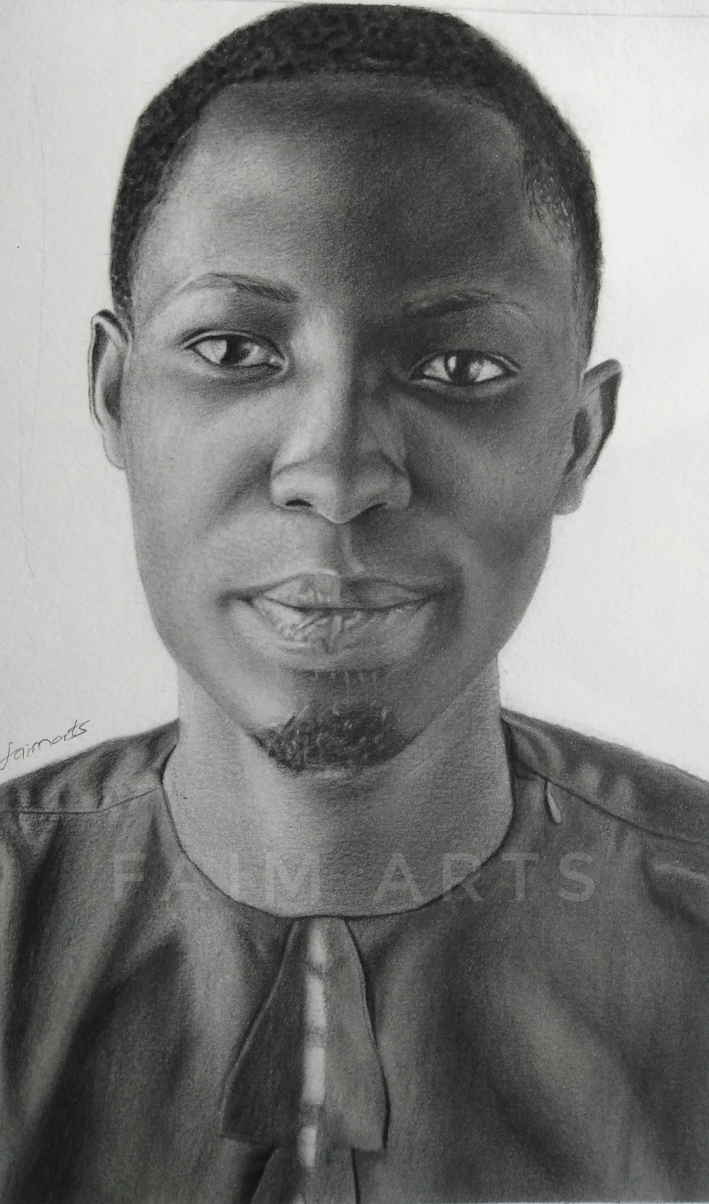 A graphite drawing of Mr.Olaniyi